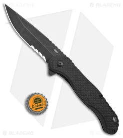 CRKT Antonio Rodriquez Taco Viper Liner Lock Black W/ Veff Serrations (3" Black) -CRKT Knives Store CRKT Antonio Rodriquez Taco Viper LL Black Veff Serrations Black BHQ 178675 jr bottlecap
