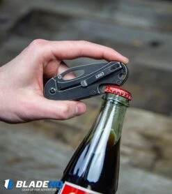 CRKT Bev-Edge Flipper Knife W/ Bottle Opener Black (2.5" Black Stonewash) 4635 -CRKT Knives Store CRKT Bev Edge Flipper Knife w Bottle Opener Black Black Stonewash 4635 BHQ 92320 kp coke bottle web