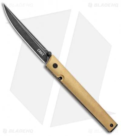 CRKT CEO Liner Lock Blade HQ Exclusive Knife Brass (3.11" Black Stonewash D2) 1 CRKT CEO Liner Lock Blade HQ Exclusive Knife Brass (3.11" Black Stonewash D2)