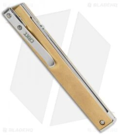 CRKT CEO Liner Lock Blade HQ Exclusive Knife Brass (3.1" Stonewash D2) -CRKT Knives Store CRKT Brass CEO LL SW BHQ 113999 jr side