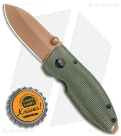 CRKT Burnley Desert Warrior Squid Knife Green Micarta (2.25" Copper D2) -CRKT Knives Store CRKT Burnley Desert Warrior Squid Knife Green Micarta 2.25 Copper D2 BHQ 116188 LS Bottlecap