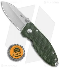 CRKT Exclusive Burnley Squid Frame Lock Knife Green Micarta (2.25" Stonewash D2) -CRKT Knives Store CRKT Burnley Squid FL Green Micarta SW 2490ODD2 BHQ 116187 jr bottlecap