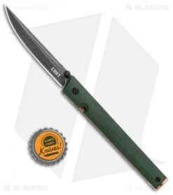 CRKT CEO Liner Lock Knife Green Micarta (3.1" Smokewash D2) BHQ Exclusive -CRKT Knives Store CRKT CEO LL Green Micarta SW D2 7096GKD2 BHQ 101007 jr 1 bottlecap