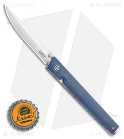 CRKT CEO Liner Lock Knife Blue Linen Micarta (3.1" Satin S35VN) BHQ Exclusive -CRKT Knives Store CRKT CEO Liner Lock Knife Blue Linen Micarta 3.1in Satin S35VN BHQ Exclusive 7096BLS35 BHQ 117054 LS Bottlecap