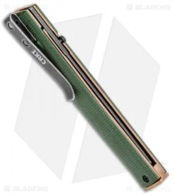 CRKT CEO Liner Lock Knife Green Micarta (3.1" Smokewash D2) BHQ Exclusive -CRKT Knives Store CRKT CEO Liner Lock Knife Green Micarta 3.1in Smokewash D2 BHQ Exclusive BHQ 101007 LS