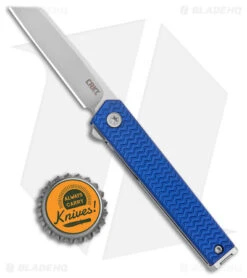 CRKT CEO Microflipper Liner Lock Knife Blue Aluminum (2.21" Satin) -CRKT Knives Store CRKT CEO Microflipper LL Blue Aluminum Satin BHQ 178655 jr bottlecap