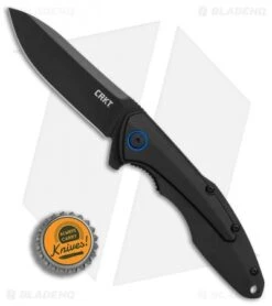 CRKT Caligo Liner Lock Flipper Knife Black Al (3.1" Black) 6215 -CRKT Knives Store CRKT Caligo Black Al black BHQ 76683 er bottlecap