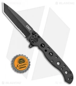 CRKT Carson M16-10KS EDC Tanto Frame Lock Knife (3" Black Serr) -CRKT Knives Store CRKT Carson M16 10KS EDC Tanto Tactical Zytel Black Serr BHQ 11420 jr bottlecap