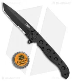 CRKT Carson M16-10KZ Tanto Flipper Knife Black GFN (3" Black Serr) -CRKT Knives Store CRKT Carson M16 10KZ Tanto Balck GFN Black Serr BHQ 3813 jr bottlecap