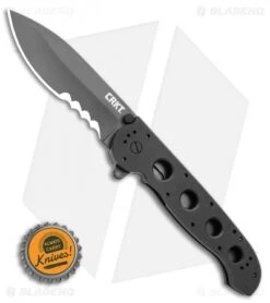 CRKT Carson M21-14G Big Dog Flipper Knife Black G-10 (3.875" Black Serr) 7 CRKT Carson M21-14G Big Dog Flipper Knife Black G-10 (3.875" Black Serr) -CRKT Knives Store CRKT Carson M21 14G Big Dog Flipper Knife Black G 10 3.875 Gray Serr BHQ 3149 LS Bottlecap