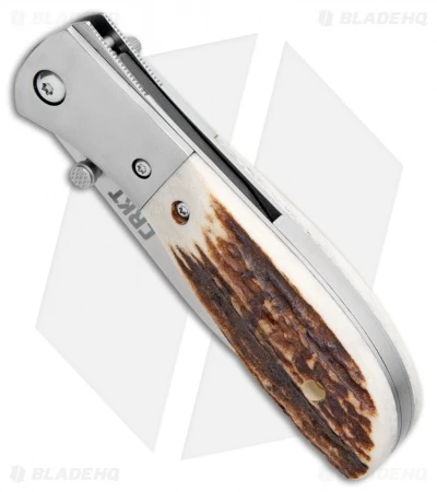 CRKT Carson M4-02 Stag Spring Assisted Knife (3.25" Satin) M4-02S 2 CRKT Carson M4-02 Stag Spring Assisted Knife (3.25" Satin) M4-02S - Image 2