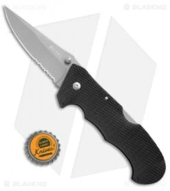 CRKT Cascade Lockback Folding Knife (3.5" Bead Blast Serr) -CRKT Knives Store CRKT Cascade LB BB Serr 6914 BHQ 72002 jr bottlecap