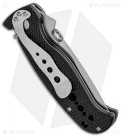 CRKT Crawford Falcon Liner Lock Knife Black Zytel (3" Satin Serr) 6242 -CRKT Knives Store CRKT Crawford Falcon LL Black Zytel Satin Serr 6242 BHQ 87729 jr side