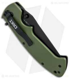 CRKT Crawford Kasper Liner Lock Knife OD Green Zytel (3.75" Black Serr) 6783KOD -CRKT Knives Store CRKT Crawford Kasper LL OD Green Zytel Black Serr CR6783KOD BHQ 43795 jr side