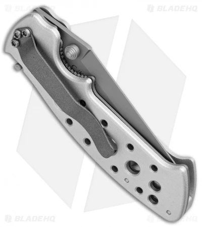 CRKT Crawford Kasper Professional Liner Lock Knife Silver (3.75" Gray Serr) 7728 3 CRKT Crawford Kasper Professional Liner Lock Knife Silver (3.75" Gray Serr) 7728 - Image 3
