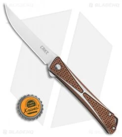 CRKT Crossbones Liner Lock Knife Bronze Aluminum (3.5" Satin) 7530B -CRKT Knives Store CRKT CrossboneS Liner Lock Knife Bronze 3.5in Satin 7530B BHQ 113910 LS Bottlecap
