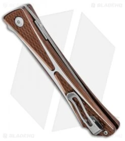 CRKT Crossbones Liner Lock Knife Bronze Aluminum (3.5" Satin) 7530B -CRKT Knives Store CRKT CrossboneS Liner Lock Knife Bronze 3.5in Satin 7530B BHQ 113910 LS Side