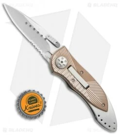 CRKT Elishewitz E-Lock Folding Knife Bronze (3.9" Satin Serr) 7333 7 CRKT Elishewitz E-Lock Folding Knife Bronze (3.9" Satin Serr) 7333 -CRKT Knives Store CRKT Elishewitz E Lock bronze satin serr 7333 BHQ 0477 er size