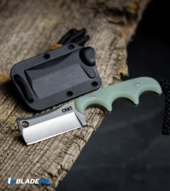 CRKT Folts Minimalist Cleaver Neck Knife Natural G-10 (2.1" Stonewash D2) -CRKT Knives Store CRKT Folts Minimalist Cleaver Neck Knife Natural G 10 Stonewash D2 BHQ 119273 kp choppy mc chop face web