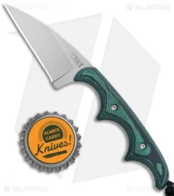 CRKT Folts Minimalist Fixed Blade Neck Knife Micarta (2" Bead Blast) 2385 -CRKT Knives Store CRKT Folts Minimalist Neck Knife Black Green Micarta BB 2385 BHQ 4592 jr bottlecap