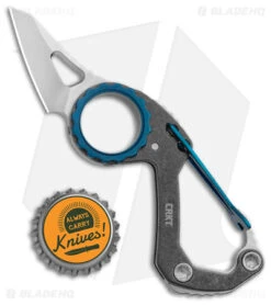 CRKT Mike Bond Compano Sheepsfoot Slip Joint Knife Carabiner (1.44" Satin) -CRKT Knives Store CRKT Mike Bond Compano Sheepsfootf SJ Carabiner Satin BHQ 145867 jr bottlecap