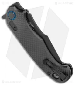 CRKT PSD Liner Lock Spring Assisted Knife Black G-10 / CF (3.6" Black Serr) -CRKT Knives Store CRKT PSD CF G 10 Base LL DP Black BHQ 138951 jr side