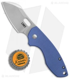 CRKT Pilar Frame Lock Knife Blue G-10 (2.4" Satin) 5311GB -CRKT Knives Store CRKT Pilar Blue G10 satin BHQ 84146 er bottlecap