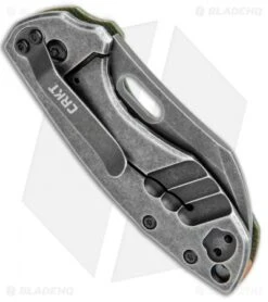 CRKT Pilar Exclusive Frame Lock Knife Green Micarta (2.4" Smokewash D2) -CRKT Knives Store CRKT Pilar FL Green Micarta Smokewash D2 BHQ 113627 jr side