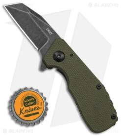 CRKT Graham Razelcliffe Frame Lock Knife OD Green G-10 (2.4" Black Stonewash) -CRKT Knives Store CRKT Razecliffe OD G10 Black Blade BHQ 140696 td size