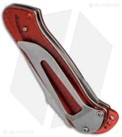 CRKT Rollock Pocket Knife Red Translucent (2.25" Polish Serr) 5212R -CRKT Knives Store CRKT Rollock Red Translucent Polish Serr 5212R BHQ 68539 jr side