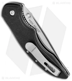 CRKT Ruger Knives High-Brass Spring Assisted Knife Black (3.2" Satin Serr) R2601 -CRKT Knives Store CRKT Ruger High Brass SA Black Satin Serr R2602 BHQ 76861 jr side
