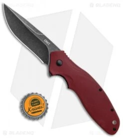 CRKT Shenanigan Spring Assisted Knife Maroon GRN (3.4" Black SW) K800RKP -CRKT Knives Store CRKT Shenanigan LL Maroon Black SW K800RKP BHQ 124733 jr bottlecap