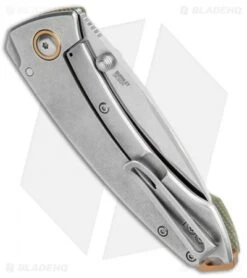 CRKT Exclusive Burnley Tuna Frame Lock Knife Green Micarta (3.3" Satin S35VN) 6 CRKT Exclusive Burnley Tuna Frame Lock Knife Green Micarta (3.3" Satin S35VN) -CRKT Knives Store CRKT Tuna FL Green Micarta Satin BHQ 113868 jr side