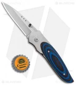 CRKT Viele Wasp Liner Lock Knife Black/Blue G-10 (2.8" Bead Blast) 8002 -CRKT Knives Store CRKT Viele Wasp LL Black Blue G 10 BB 8002 BHQ 87016 jr bottlecap