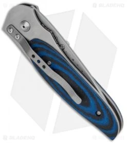 CRKT Viele Wasp Liner Lock Knife Black/Blue G-10 (2.8" Bead Blast Serr) 8012 -CRKT Knives Store CRKT Viele Wasp LL Black Blue G 10 BB Serr 8012 BHQ 87017 jr side