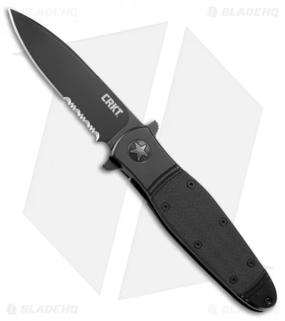 CRKT Bombastic Frame Lock Knife Black GFN (3.3" Black Serr) K345KKS 1 CRKT Bombastic Frame Lock Knife Black GFN (3.3" Black Serr) K345KKS