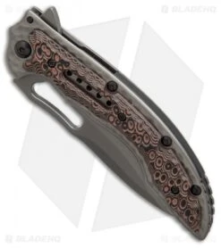 CRKT Ikoma Fossil Frame Lock Knife (3.96" Gray Serr) 5471K -CRKT Knives Store CRKT ikoma fossil gray serr 5471K BHQ 21379 er spine