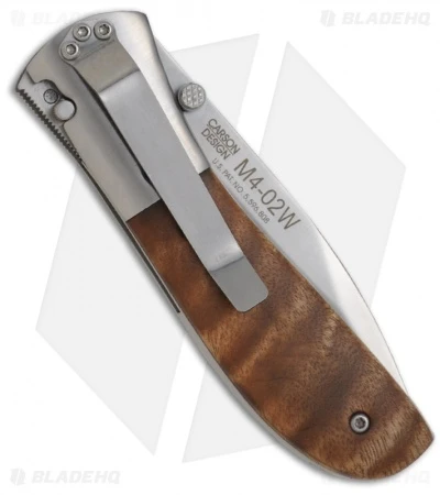 CRKT Carson M4-02W Knife W/ Burl Wood Handle (3.25" Satin Plain) M4-02 2 CRKT Carson M4-02W Knife W/ Burl Wood Handle (3.25" Satin Plain) M4-02 - Image 2