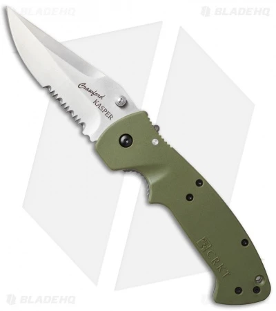 CRKT Crawford Kasper Liner Lock Knife OD Green Zytel (3.75" Satin Serr) 6783SOD 1 CRKT Crawford Kasper Liner Lock Knife OD Green Zytel (3.75" Satin Serr) 6783SOD