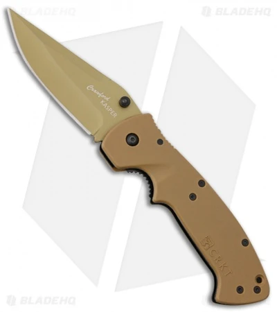 CRKT Crawford Kasper Liner Lock Knife Tan Zytel (3.75" Tan) 6773DZ 1 CRKT Crawford Kasper Liner Lock Knife Tan Zytel (3.75" Tan) 6773DZ