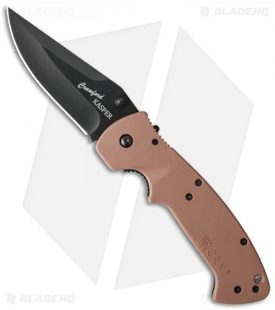 CRKT Crawford Kasper Liner Lock Knife Desert Tan Zytel (3.75" Black) 6773DB 1 CRKT Crawford Kasper Liner Lock Knife Desert Tan Zytel (3.75" Black) 6773DB