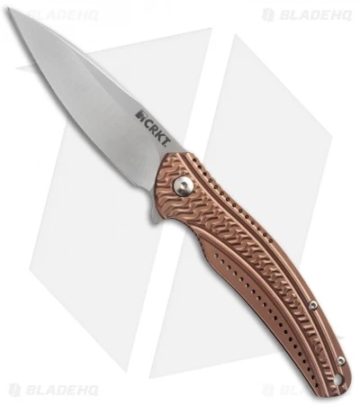 CRKT Ken Onion Ripple Bronze Folding Knife (3.16" Satin Plain) K406BXP 1 CRKT Ken Onion Ripple Bronze Folding Knife (3.16" Satin Plain) K406BXP