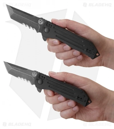 CRKT Ruger Knives 2-Stage Tanto Flipper Knife (4" Black SW Serr) R2102K 3 CRKT Ruger Knives 2-Stage Tanto Flipper Knife (4" Black SW Serr) R2102K - Image 3